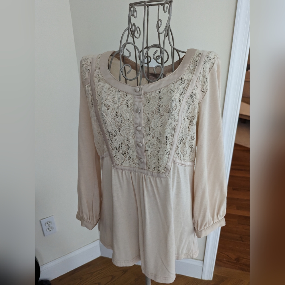 Lace and Satin Detailed Blouse Top